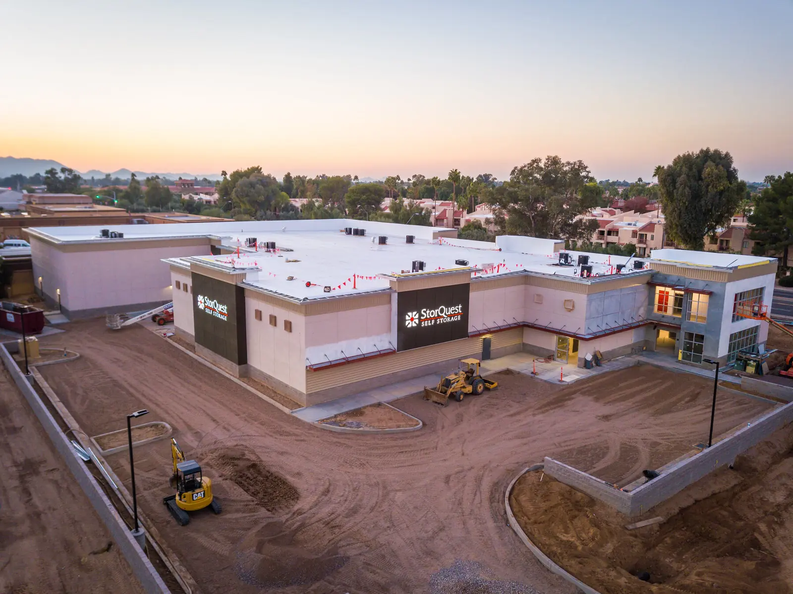 Construction site progress photo before retouching